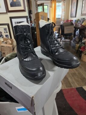 Men's Black Lace-Up Tactical Boots